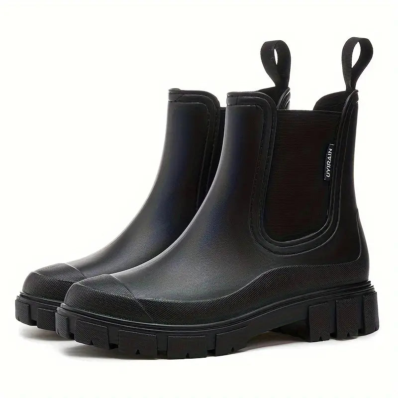 Waterdichte Chelsea boots dames — gladde instaplaarzen van imitatieleer