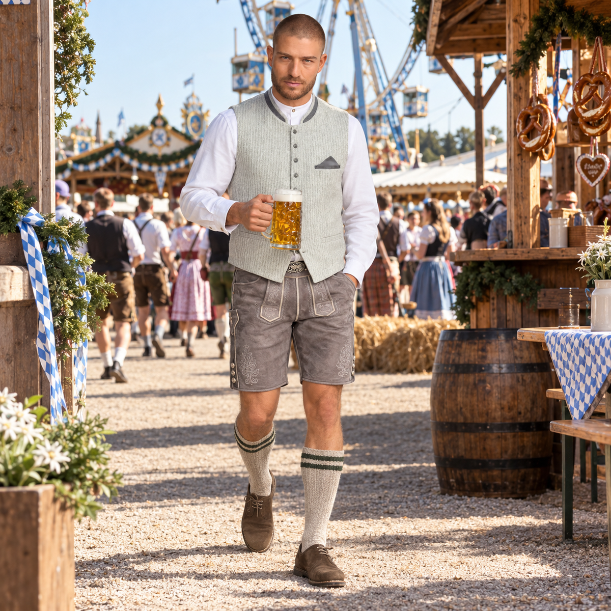 Heren klederdrachtvest — traditioneel vest in grijs