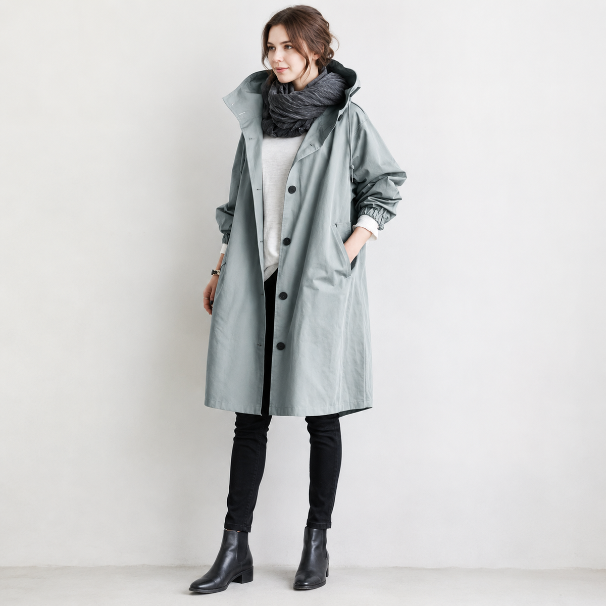 Dames regenjas — waterdicht en ademend met oversized capuchon