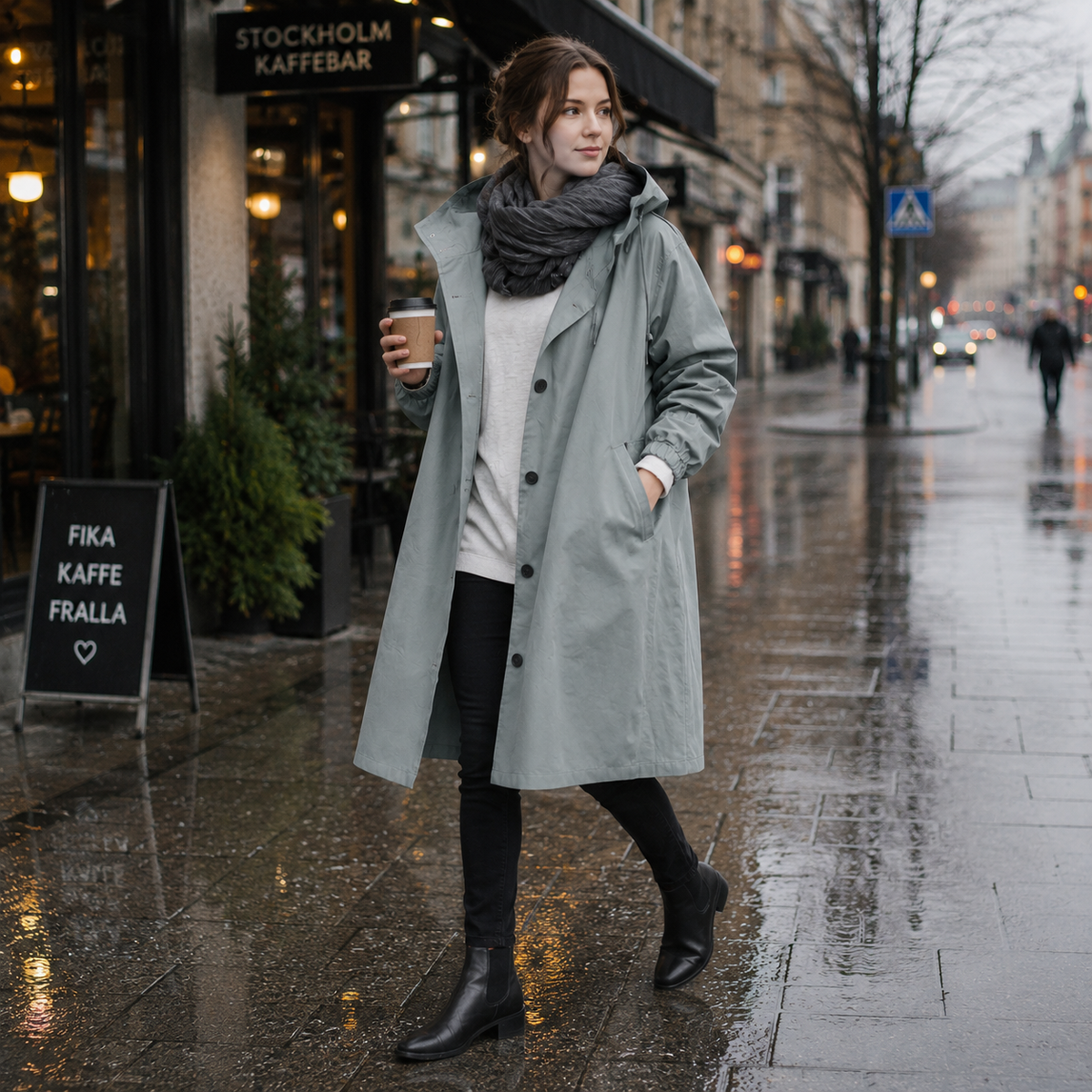 Dames regenjas — waterdicht en ademend met oversized capuchon