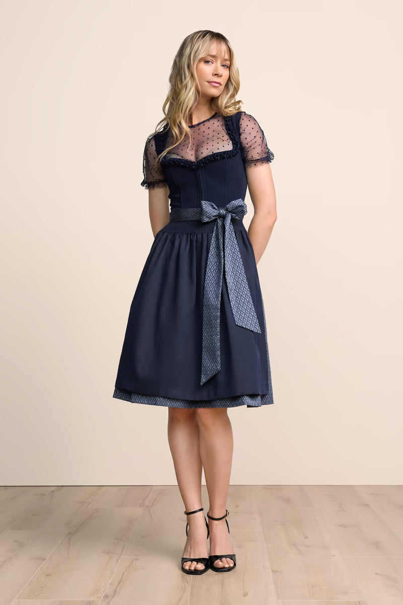 Dirndl dames, blauw — Traditionele Oktoberfestjurk