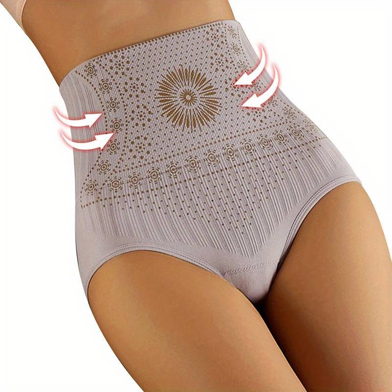 Damesonderbroek met hoge taille — bedrukte katoenen slip