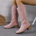Dames cowboylaarzen van imitatieleer — klassieke westernlaarzen met hak
