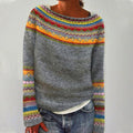 Dames gebreide trui van acryl — zachte pullover met ronde hals voor dagelijks gebruik