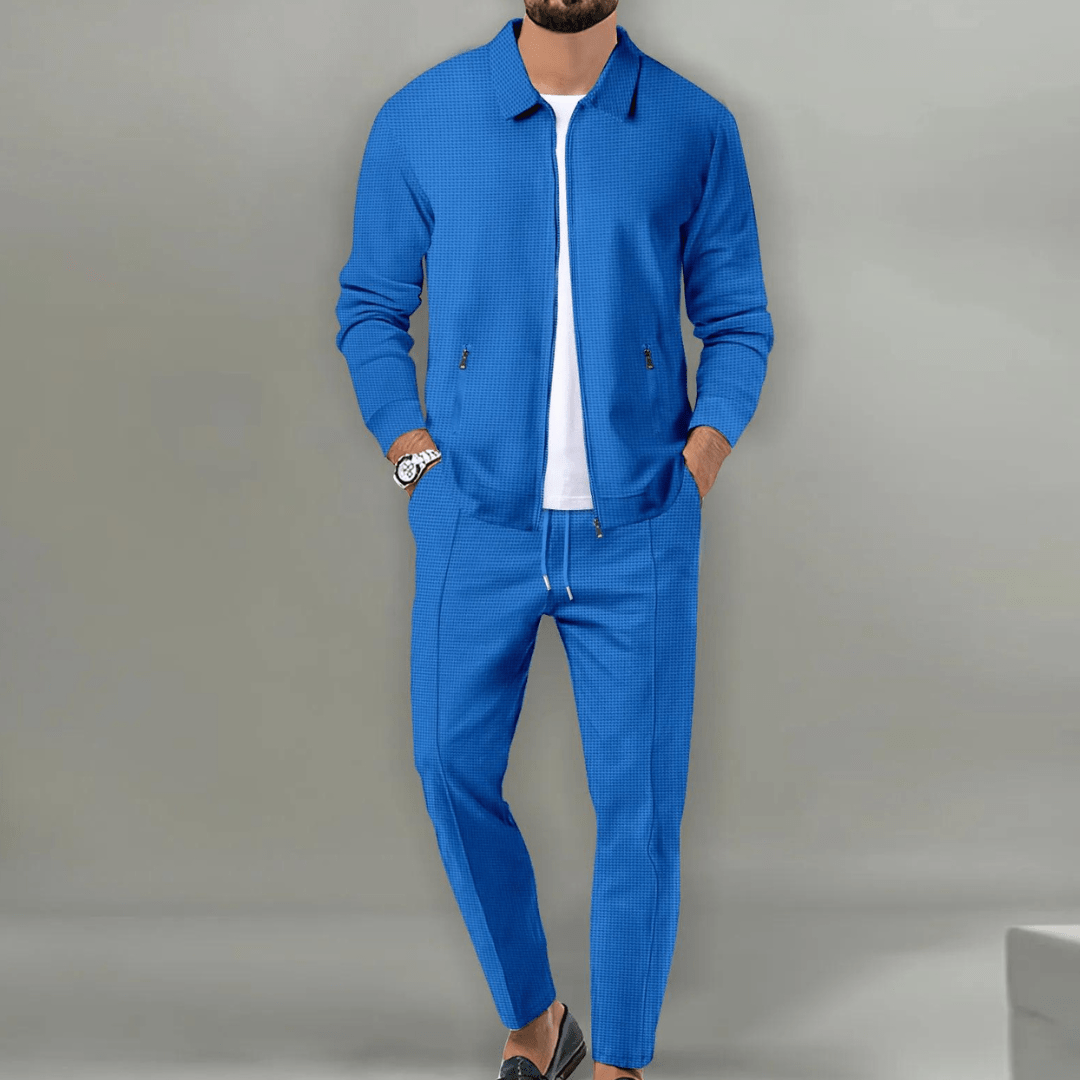 Heren set van katoen — shirt met lange mouwen en bijpassende broek voor de winter