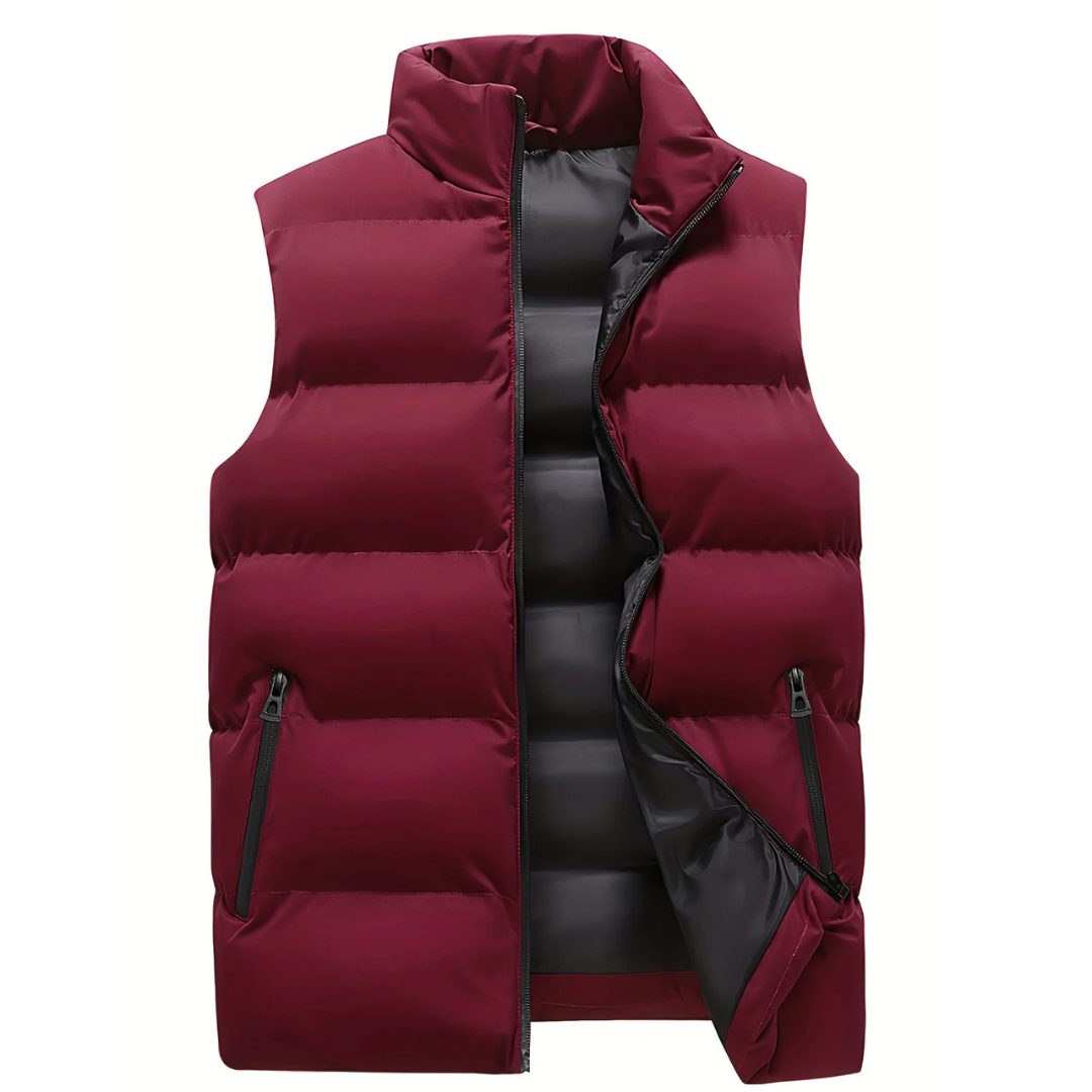 Heren gewatteerde bodywarmer — lichtgewicht en warme bodywarmer met ritssluiting