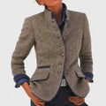 Dames gebreid vest van acryl — elegant vest met knoopsluiting