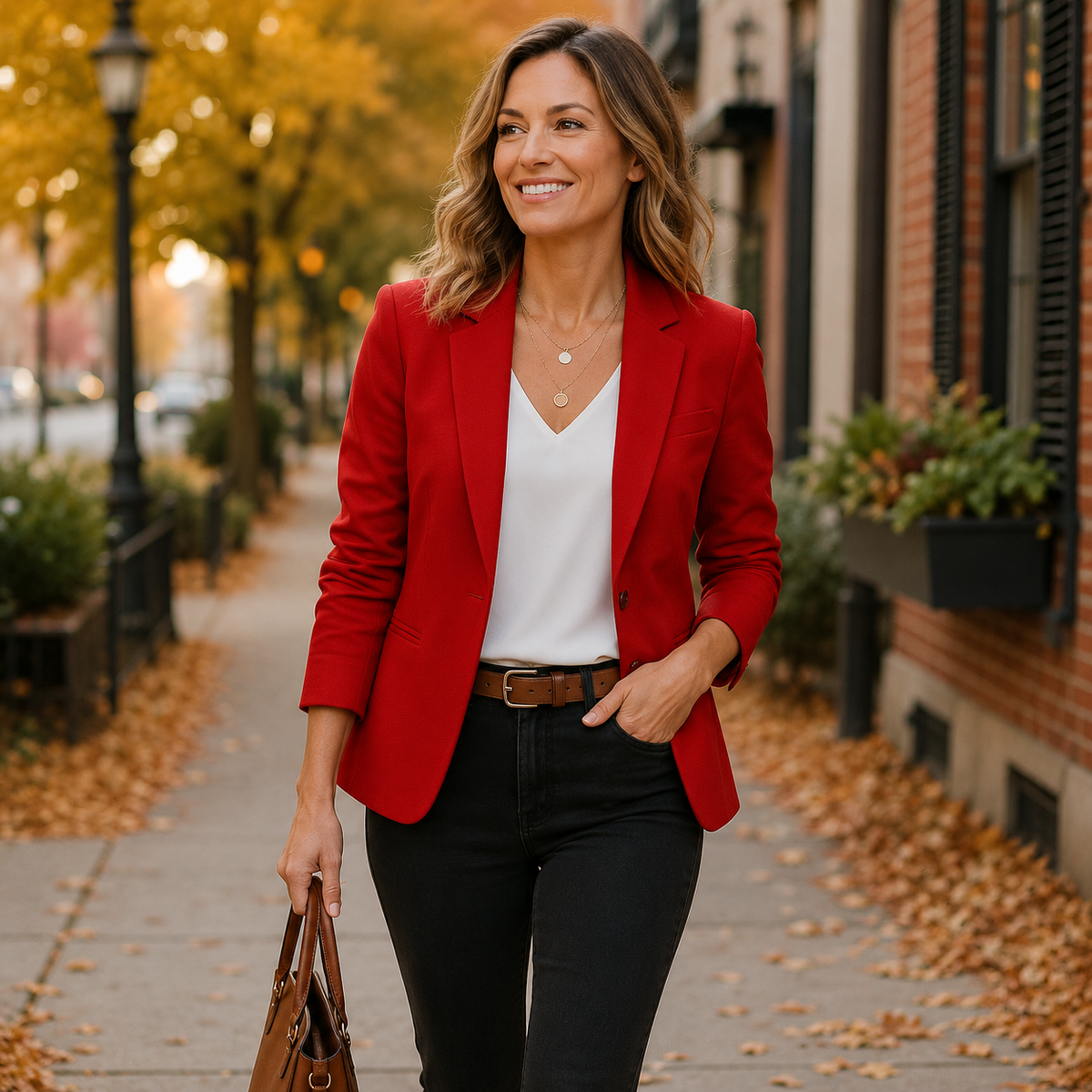 Damesblazer, getailleerd — linnen blazer met revers en knopen