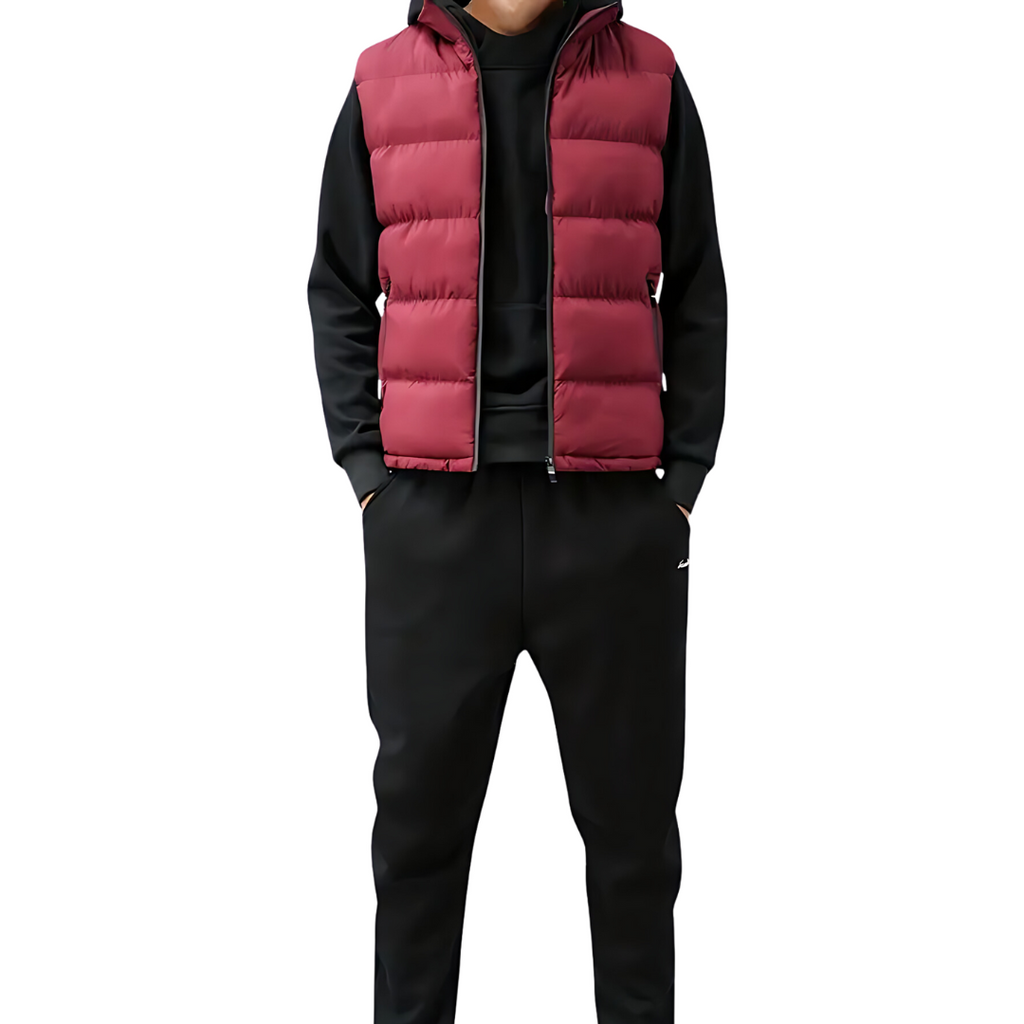 Heren gewatteerde bodywarmer — lichtgewicht en warme bodywarmer met ritssluiting
