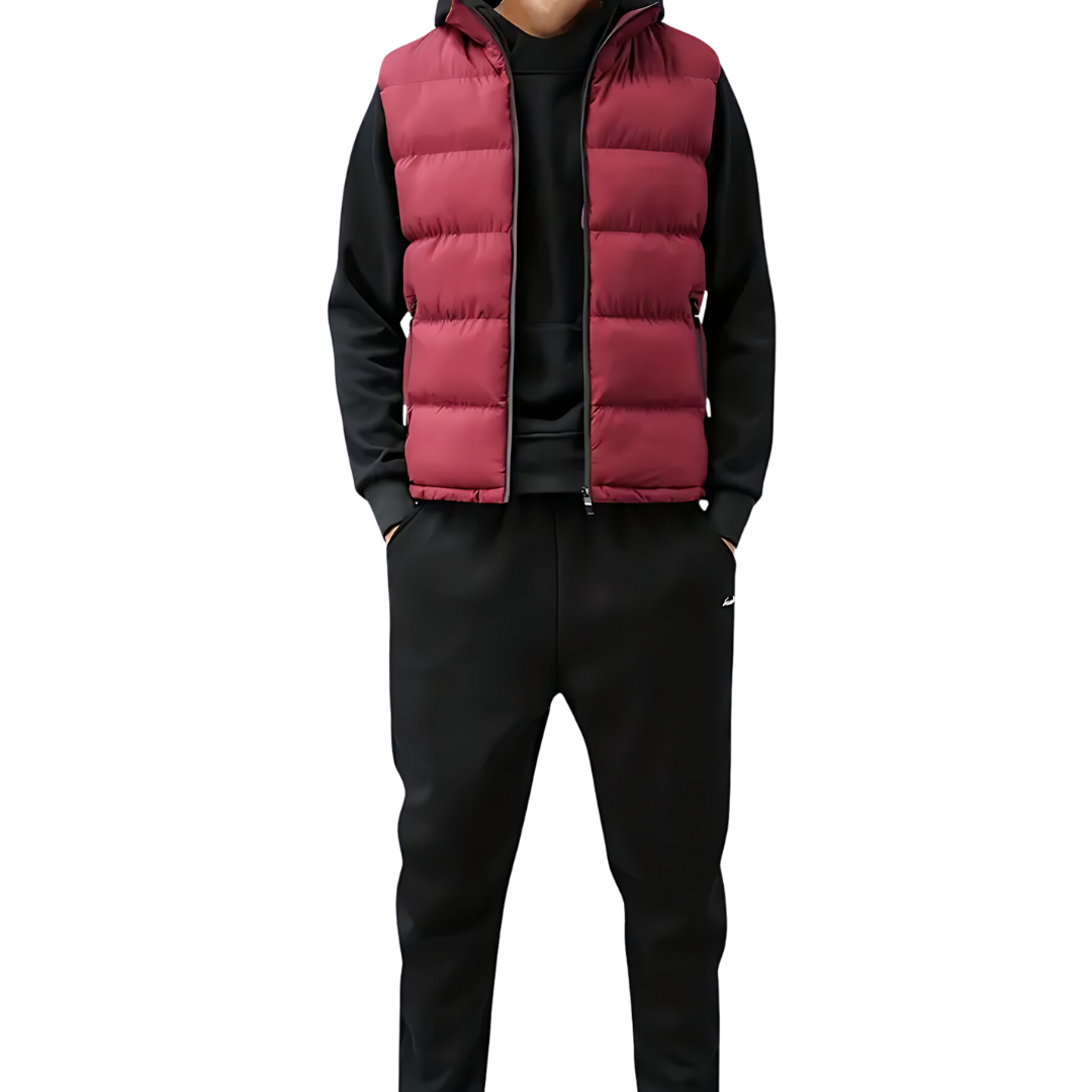Heren gewatteerde bodywarmer — lichtgewicht en warme bodywarmer met ritssluiting