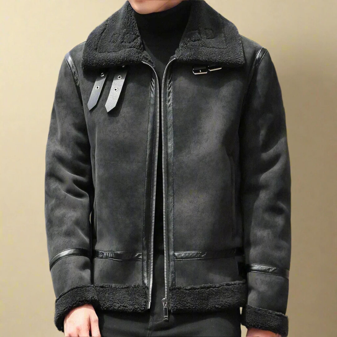 Kappa voor heren, imitatie-mokka — elegante en warme winterjas met ceintuur