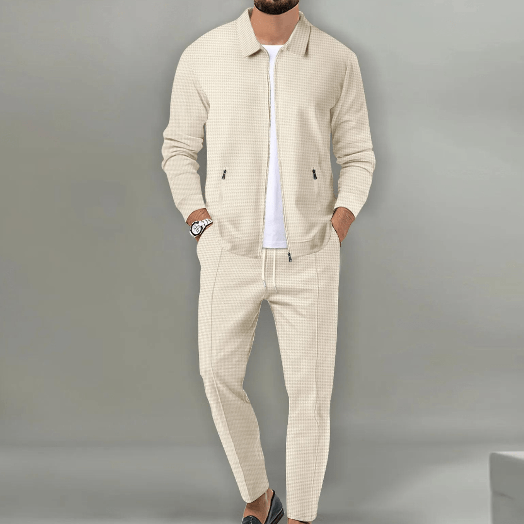 Heren set van katoen — shirt met lange mouwen en bijpassende broek voor de winter