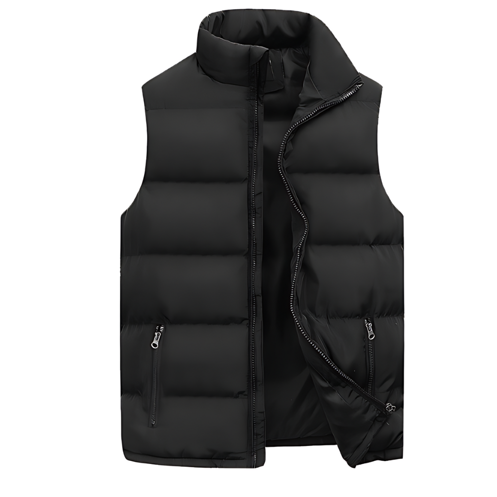 Heren gewatteerde bodywarmer — lichtgewicht en warme bodywarmer met ritssluiting