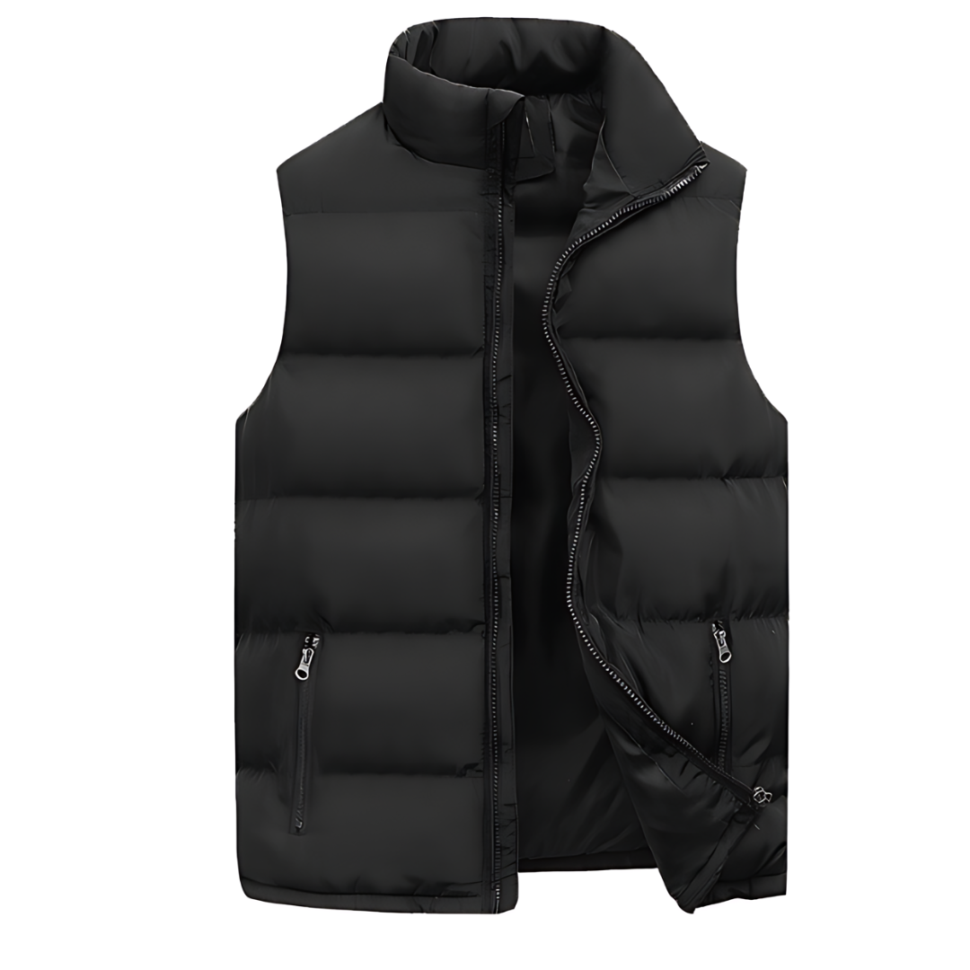 Heren gewatteerde bodywarmer — lichtgewicht en warme bodywarmer met ritssluiting