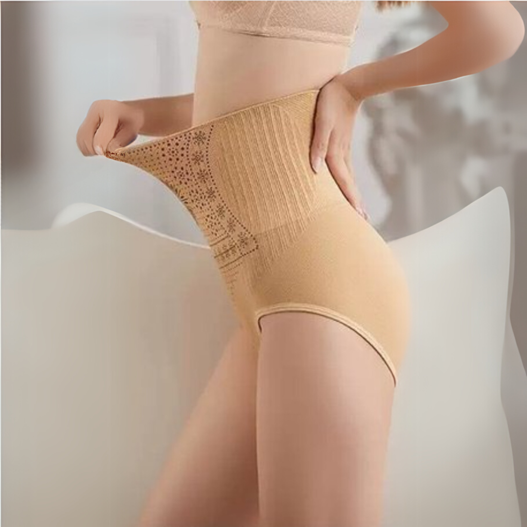 Damesonderbroek met hoge taille — bedrukte katoenen slip