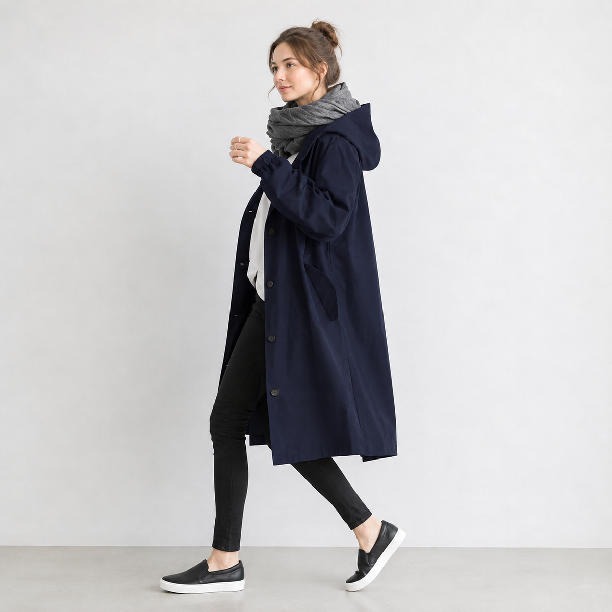 Dames regenjas — waterdicht en ademend met oversized capuchon
