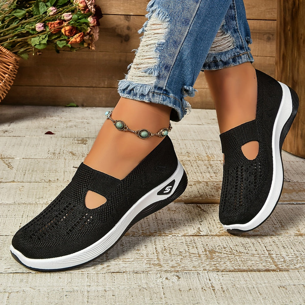 Dames slip-on schoenen, orthopedisch — van textiel met een gedempte binnenzool