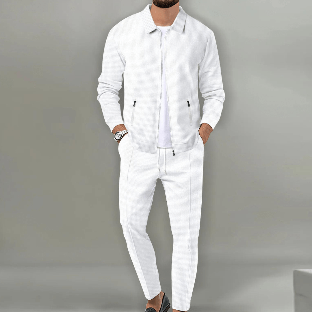 Heren set van katoen — shirt met lange mouwen en bijpassende broek voor de winter