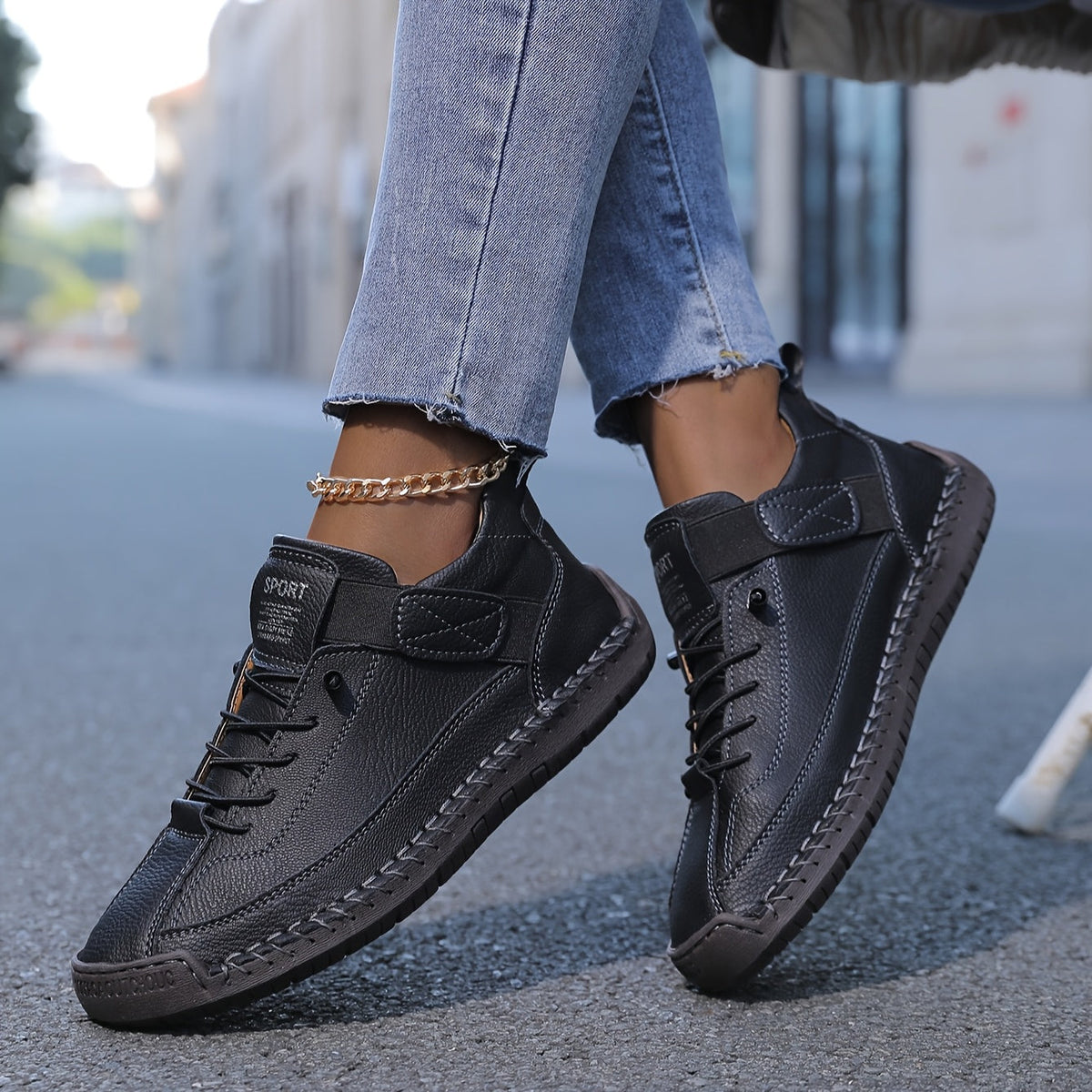 Dames slip-on sneakers — met klittenbandsluiting en gedempte zool, comfortabel