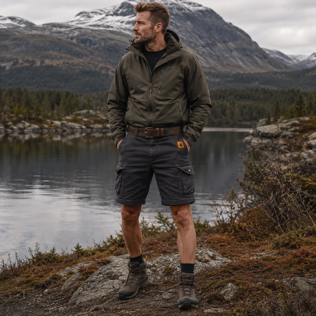 Cargo broek heren, katoen — casual outdoorbroek met cargozakken