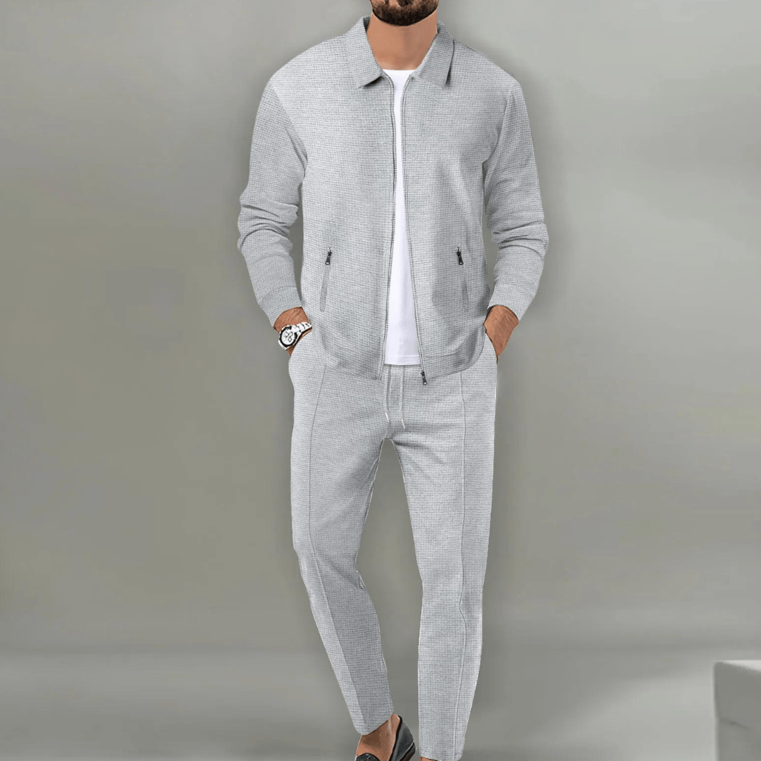 Heren set van katoen — shirt met lange mouwen en bijpassende broek voor de winter