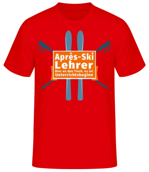Après-ski T-shirt heren — T-shirt met korte mouwen en een leuke skiprint