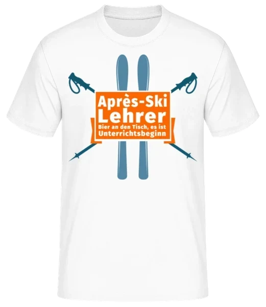 Après-ski T-shirt heren — T-shirt met korte mouwen en een leuke skiprint