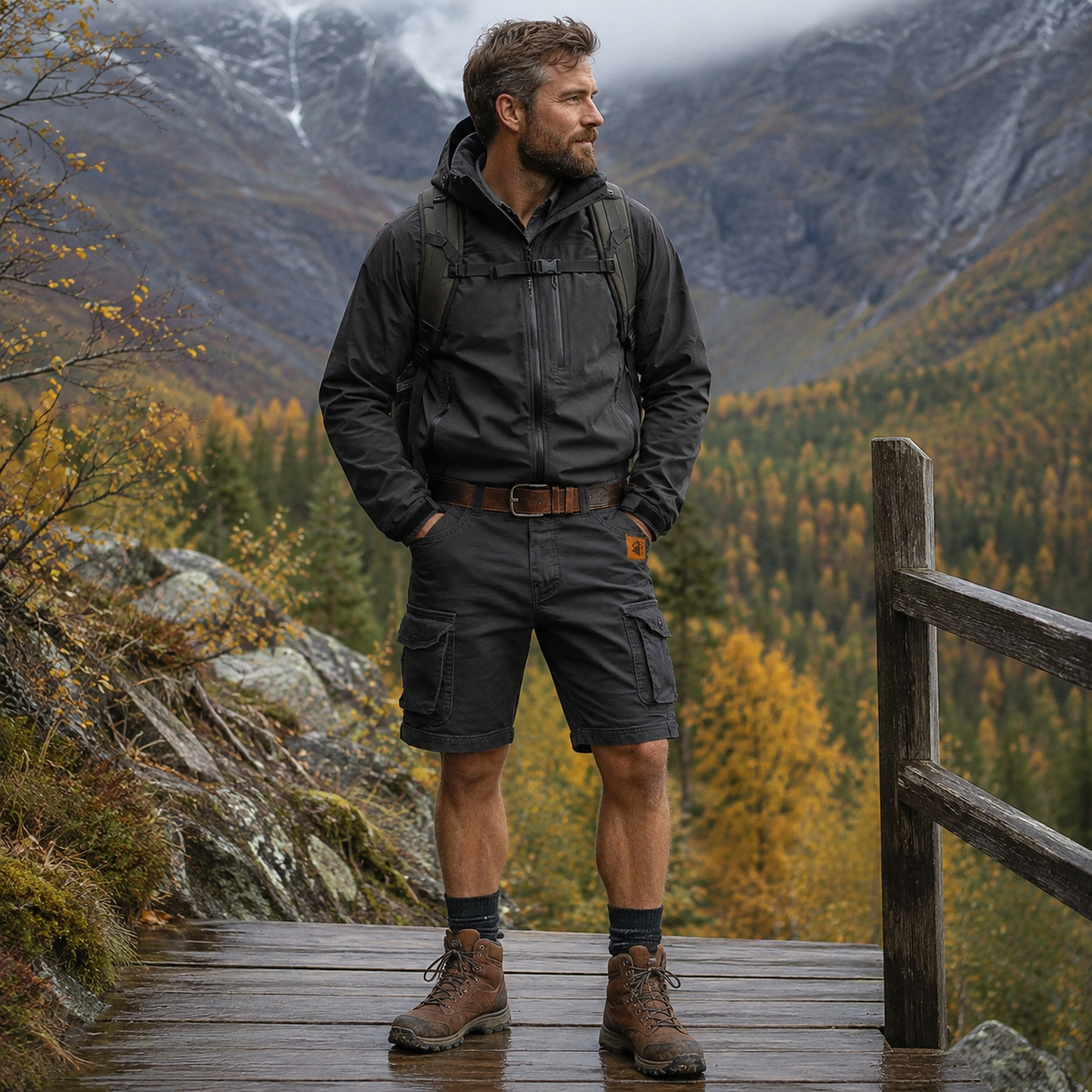 Cargo broek heren, katoen — casual outdoorbroek met cargozakken