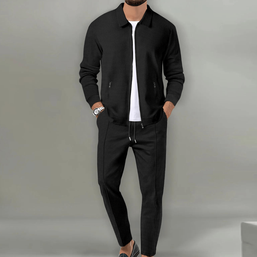 Heren set van katoen — shirt met lange mouwen en bijpassende broek voor de winter