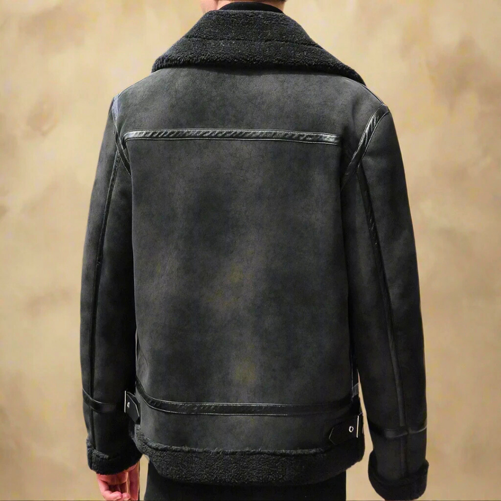 Kappa voor heren, imitatie-mokka — elegante en warme winterjas met ceintuur