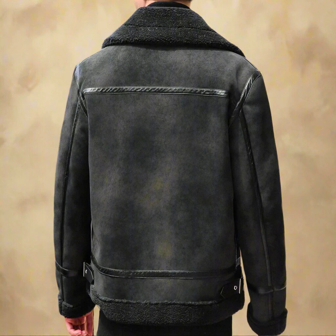 Kappa voor heren, imitatie-mokka — elegante en warme winterjas met ceintuur