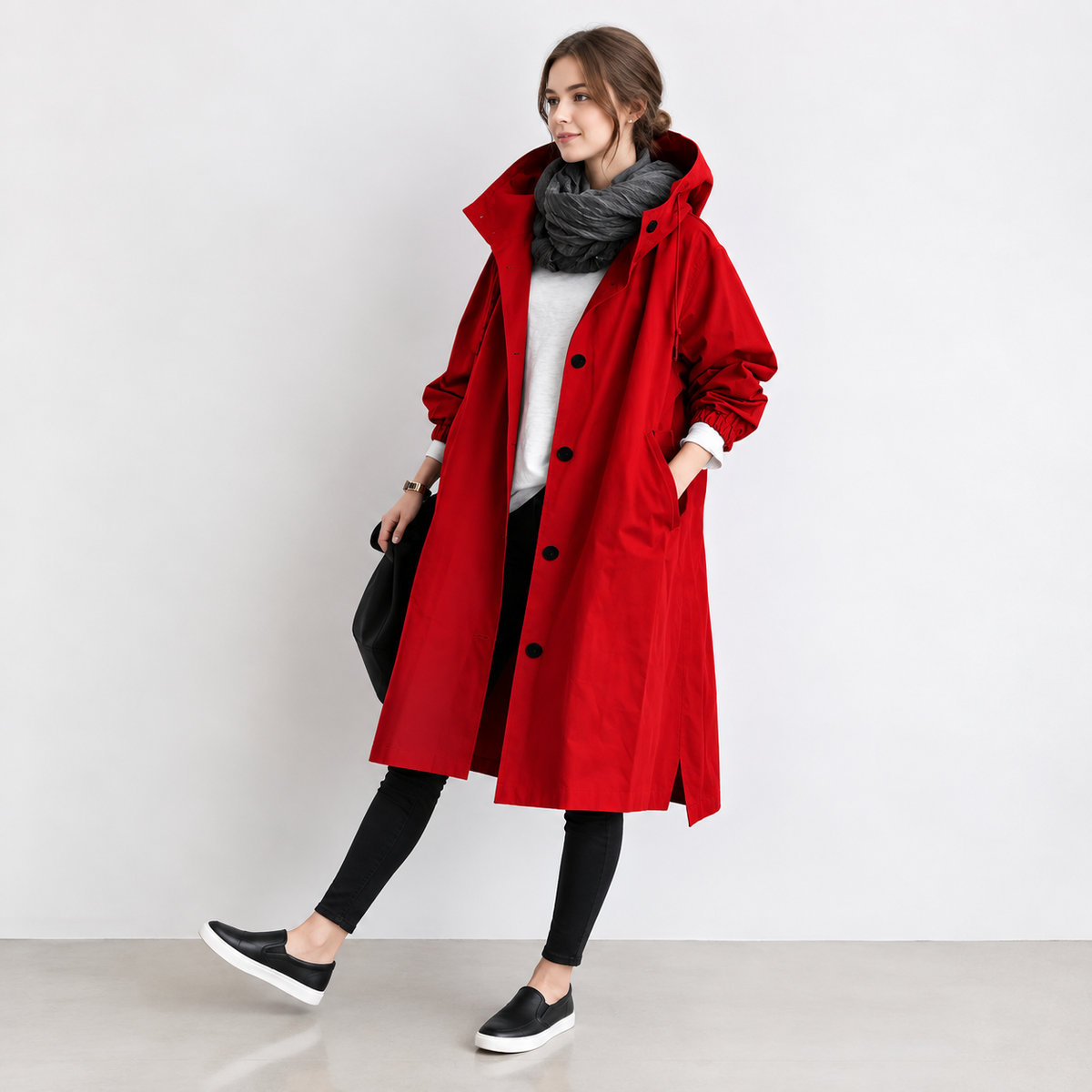 Dames regenjas — waterdicht en ademend met oversized capuchon