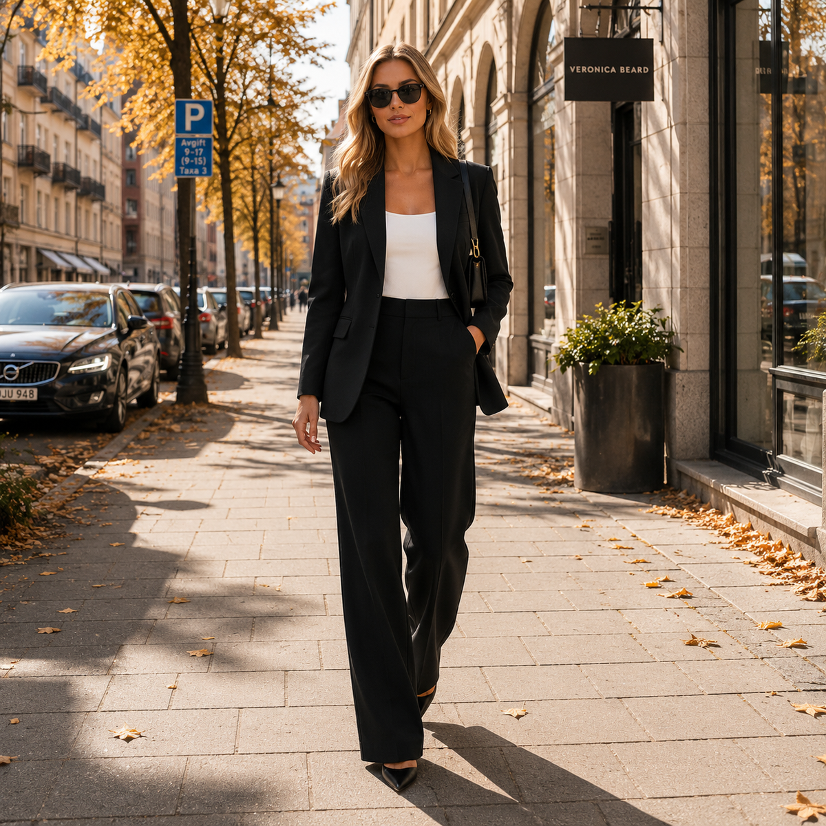 Dames pak — getailleerde blazer en pantalon