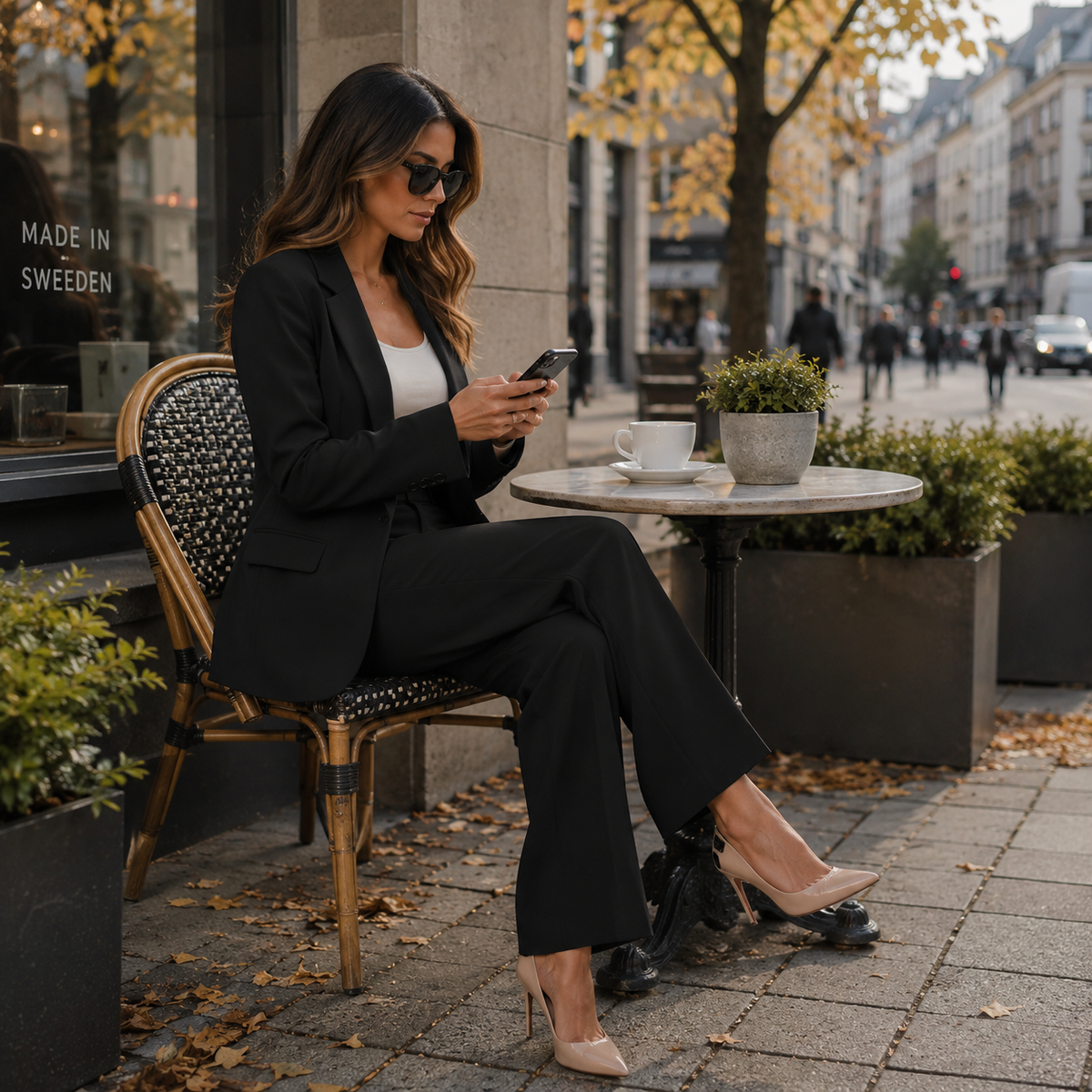 Dames pak — getailleerde blazer en pantalon