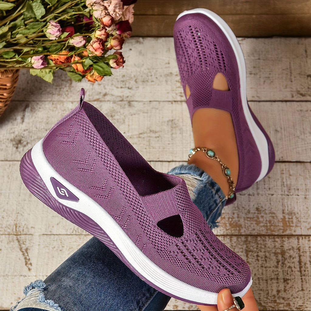 Dames slip-on schoenen, orthopedisch — van textiel met een gedempte binnenzool