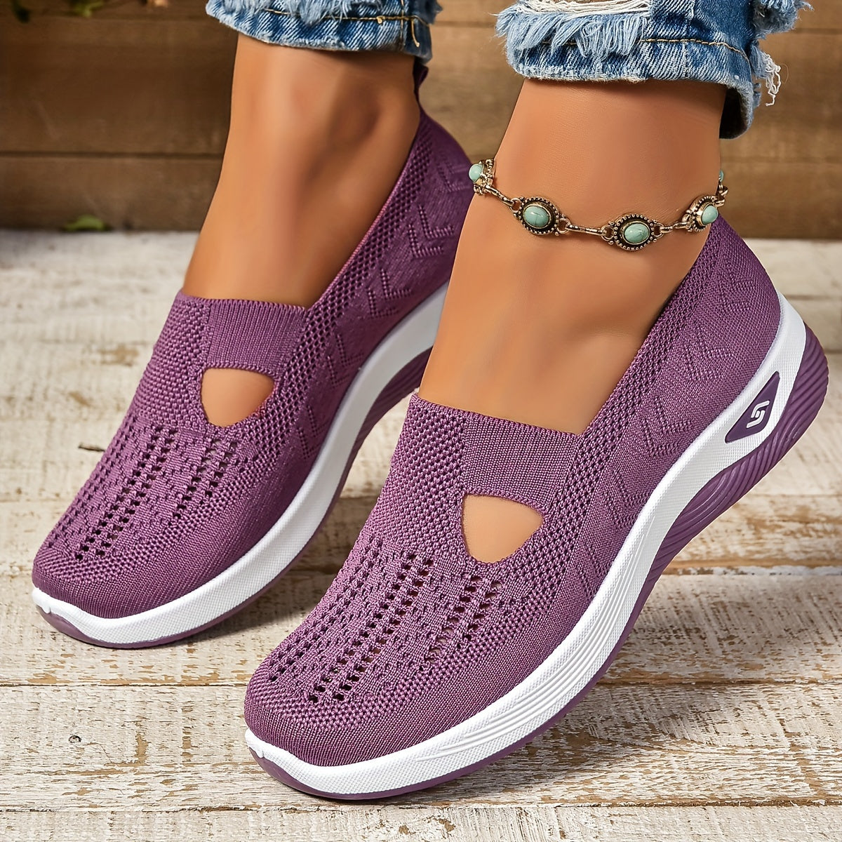 Dames slip-on schoenen, orthopedisch — van textiel met een gedempte binnenzool