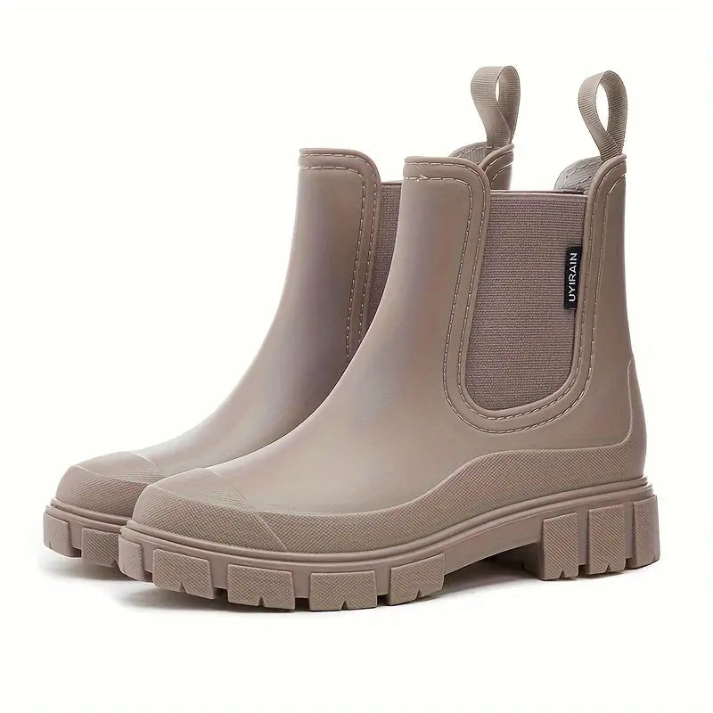 Waterdichte Chelsea boots dames — gladde instaplaarzen van imitatieleer
