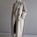 Dames lange jas — elegante klassieke winterjas van acryl