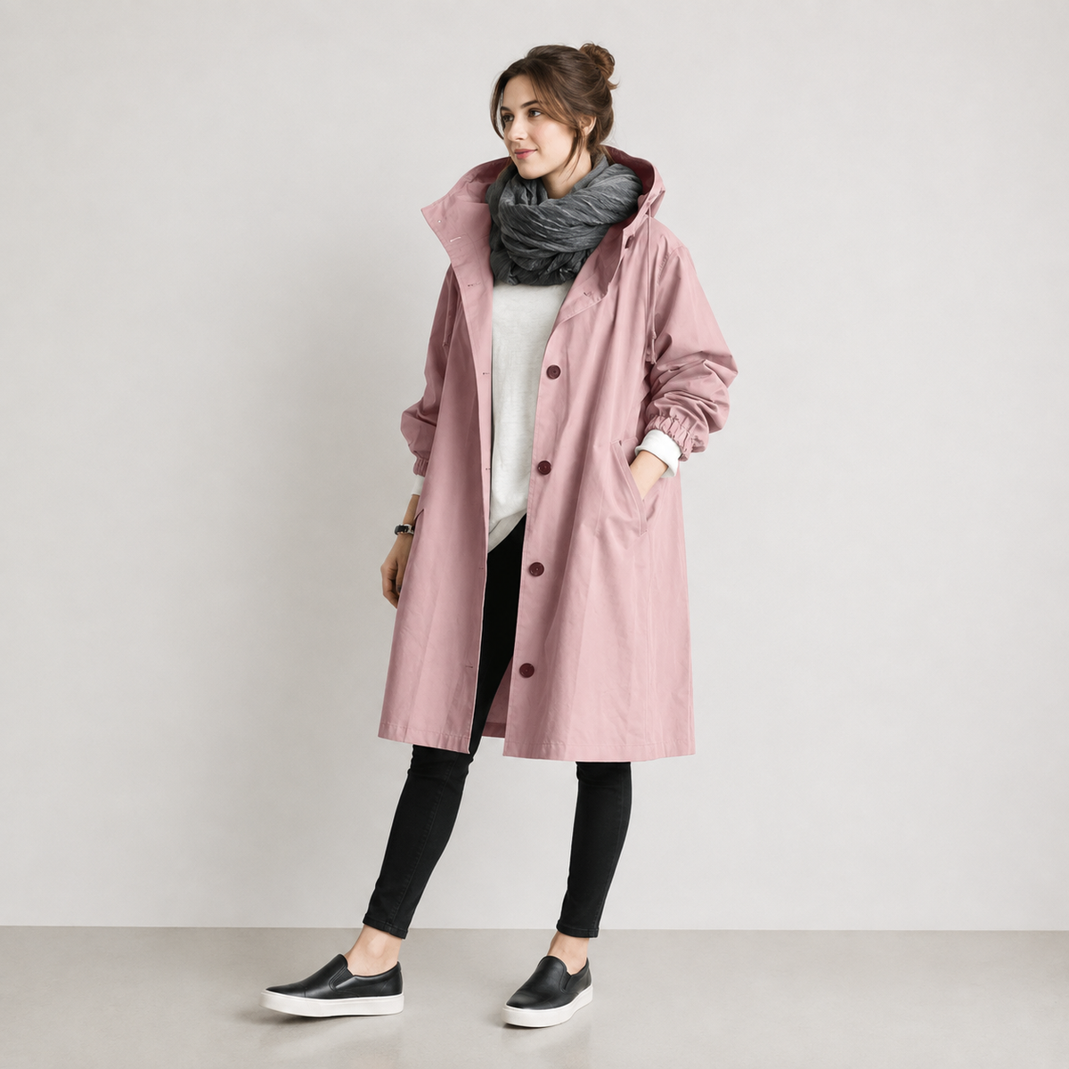 Dames regenjas — waterdicht en ademend met oversized capuchon