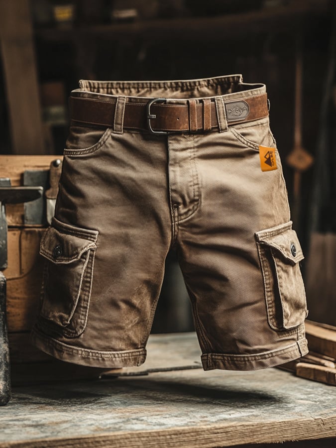 Cargo broek heren, katoen — casual outdoorbroek met cargozakken