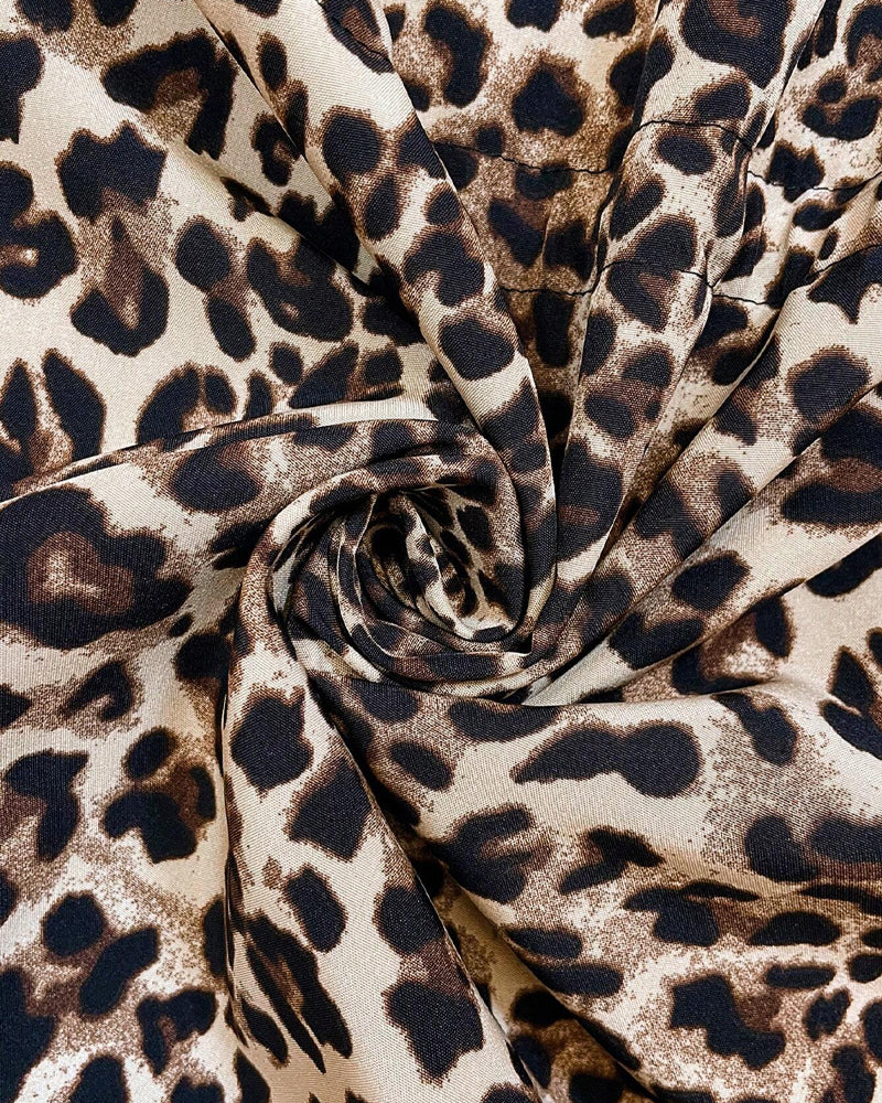 Dames omkeerbare jas — zachte katoenmix met capuchon en luipaardprint