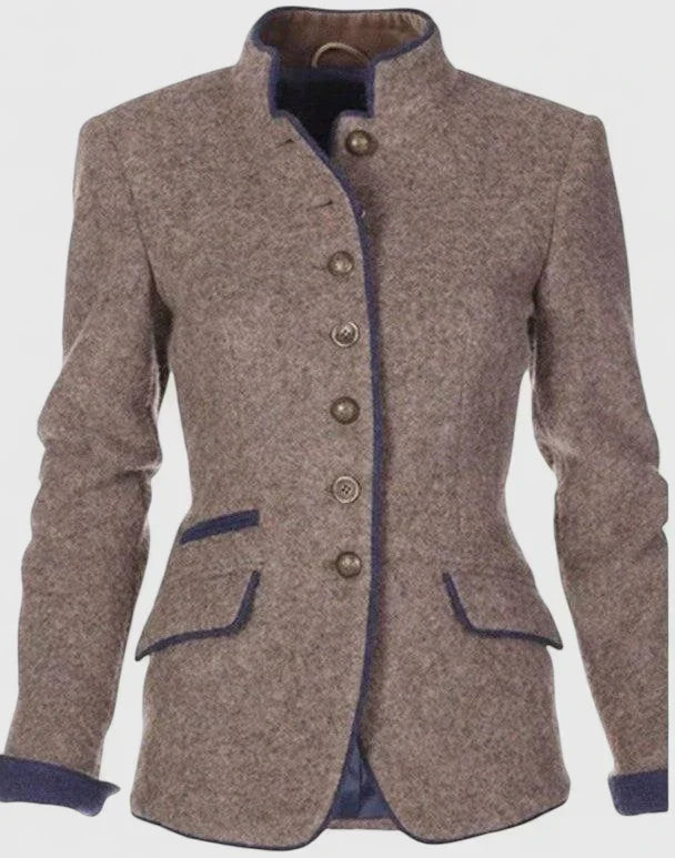 Dames gebreid vest van acryl — elegant vest met knoopsluiting