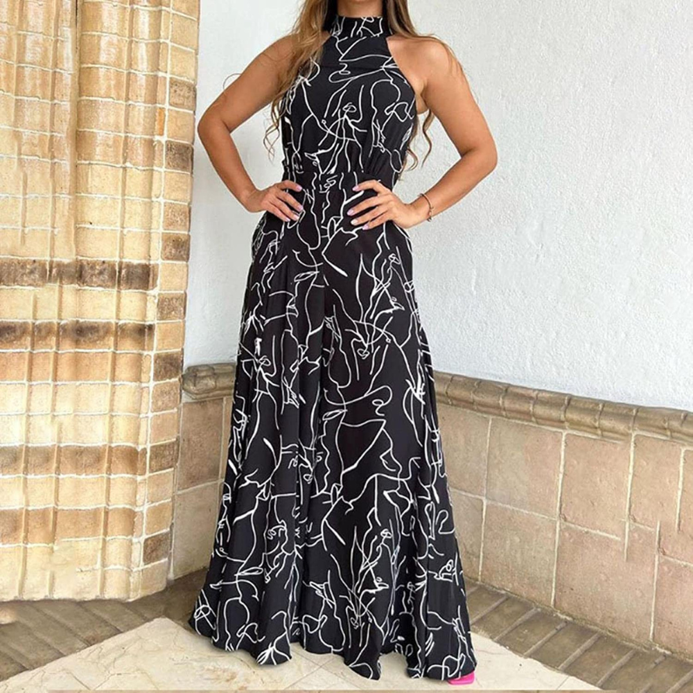 Damesjumpsuit, mouwloos — linnen jumpsuit met verstelbare ceintuur