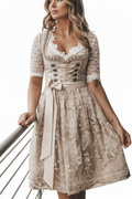 Dirndl-jurk voor dames — traditionele klederdracht met vetersluiting in de taille voor het Oktoberfest