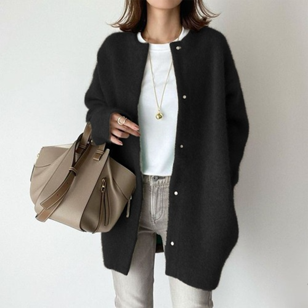 Dames gebreid vest — elegante en casual cardigan van acryl