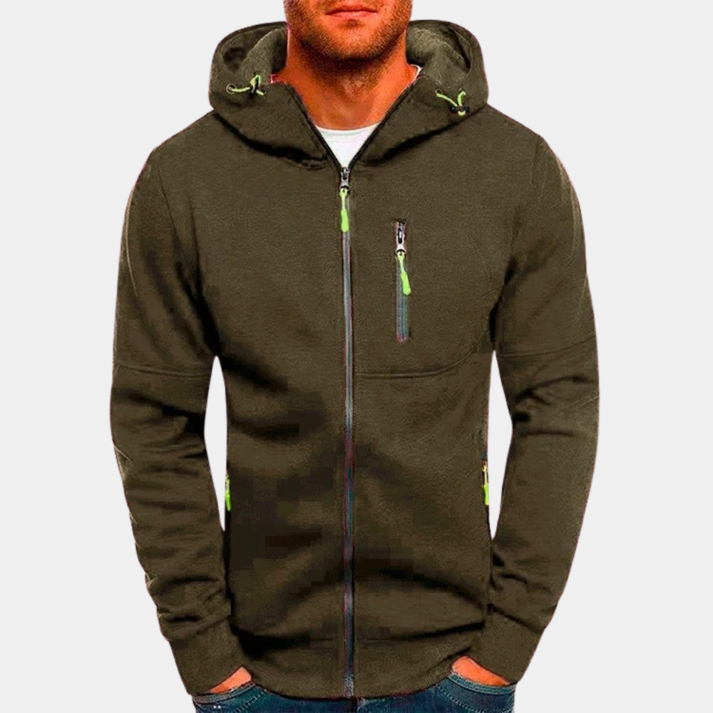 Herenhoodie met ritssluiting — zachte hoodie van katoenmix met een relaxte pasvorm