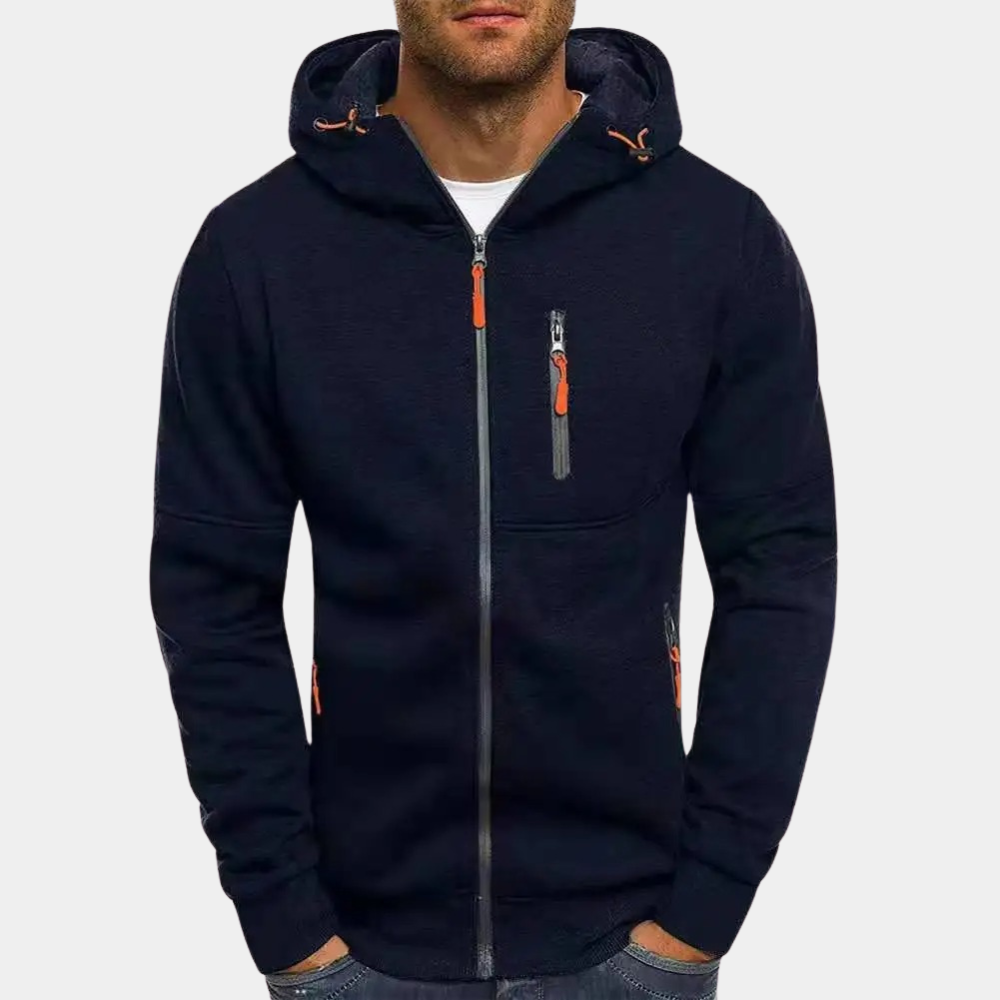 Herenhoodie met ritssluiting — zachte hoodie van katoenmix met een relaxte pasvorm