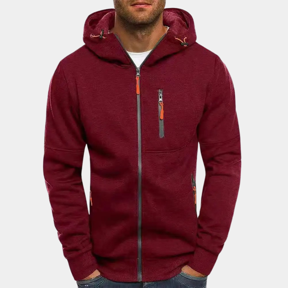 Herenhoodie met ritssluiting — zachte hoodie van katoenmix met een relaxte pasvorm