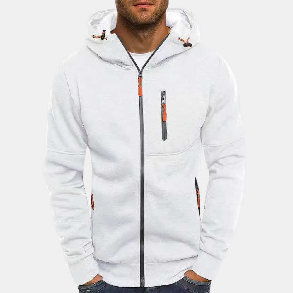 Herenhoodie met ritssluiting — zachte hoodie van katoenmix met een relaxte pasvorm