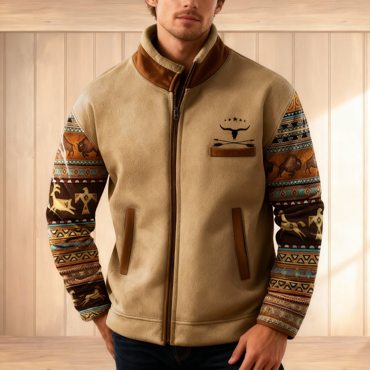 Herenjas, functioneel — licht winddicht outdoorjack